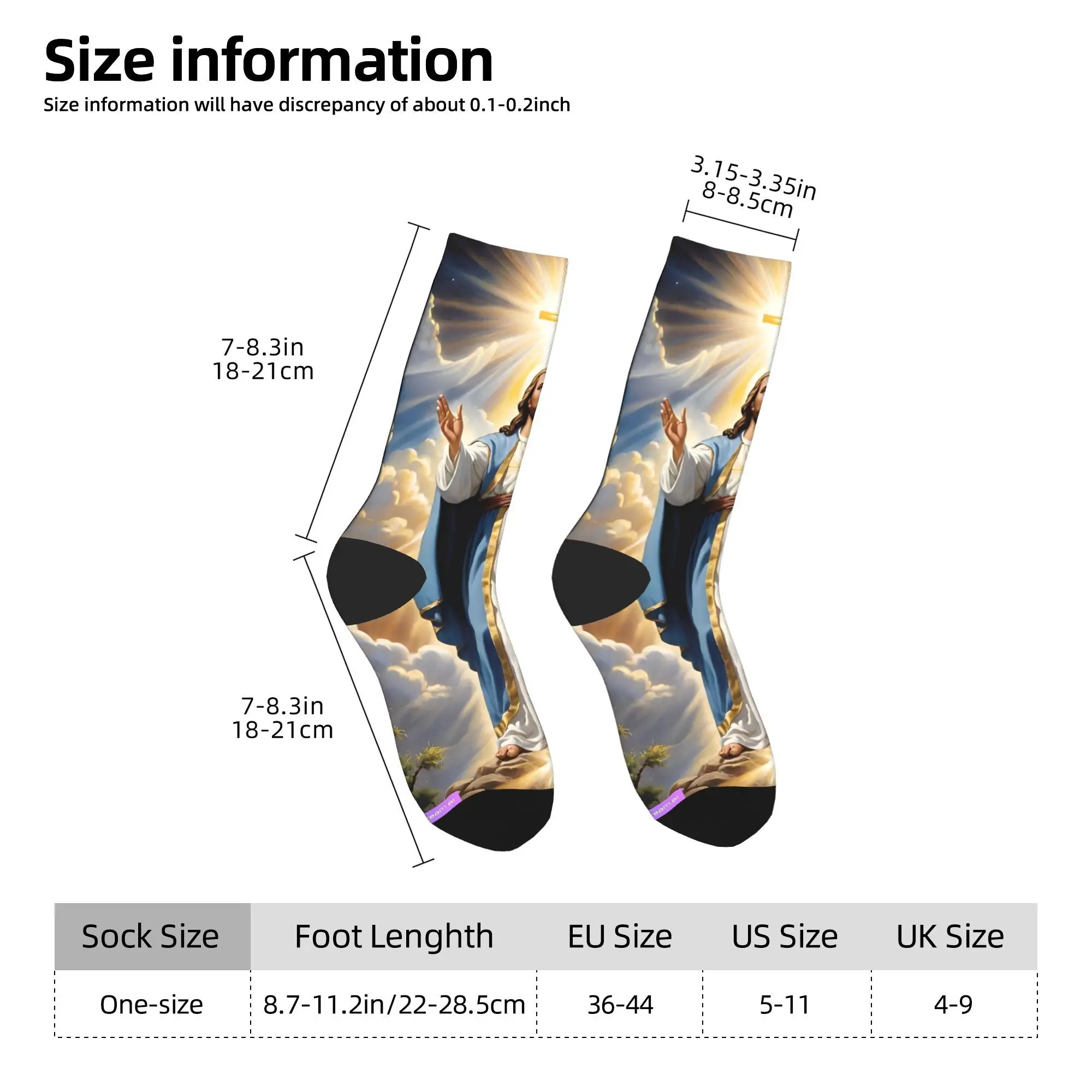 Mito jesus novidade diversão meias novidade meias unisex homens médio macio meias inverno ao ar livre padrão antiderrapante meias presente