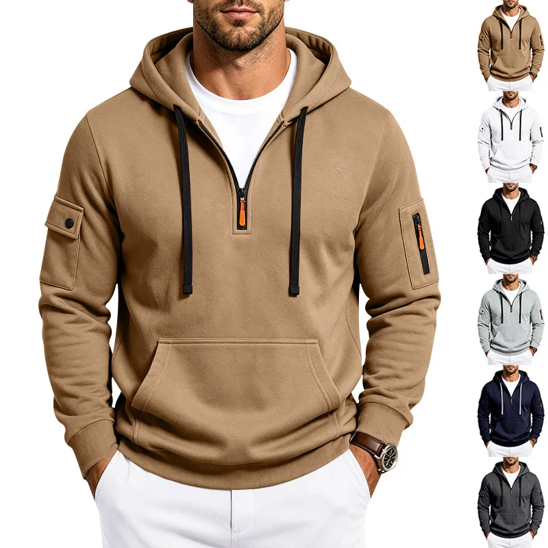 2026 Men'S Heavyweight, Thick, And Fleece-Lined Hooded Sweatshirt For Autumn And Winter,Casual Workwear Hooded Sweatshirt!
