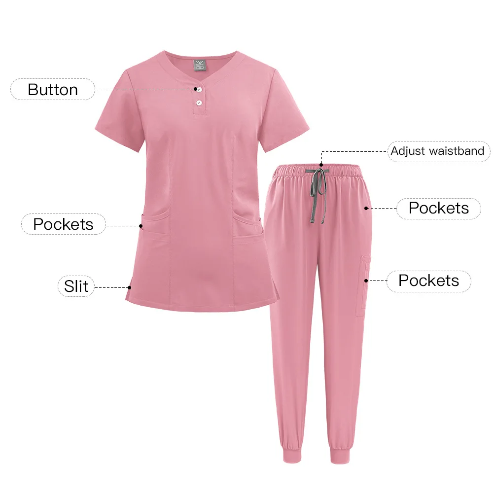 Abbigliamento medico per donna Scrub Jogger Set Pantaloni infermieristici Abito chirurgico Uniformi mediche di alta qualità Uniforme di bellezza all'ingrosso