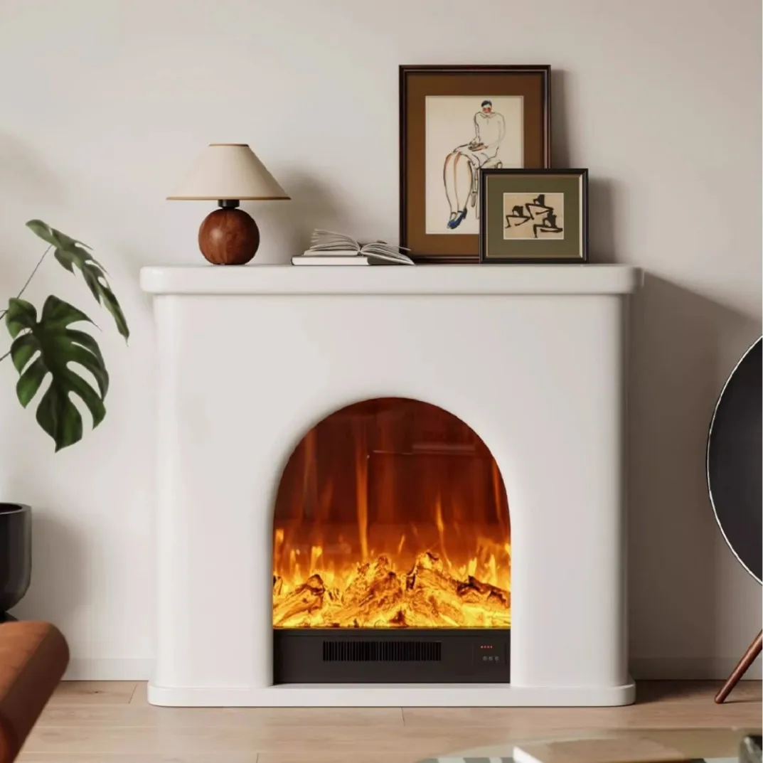 French fireplace simulation fire household living room with lamp decorative cabinet American villa electronic flame heater