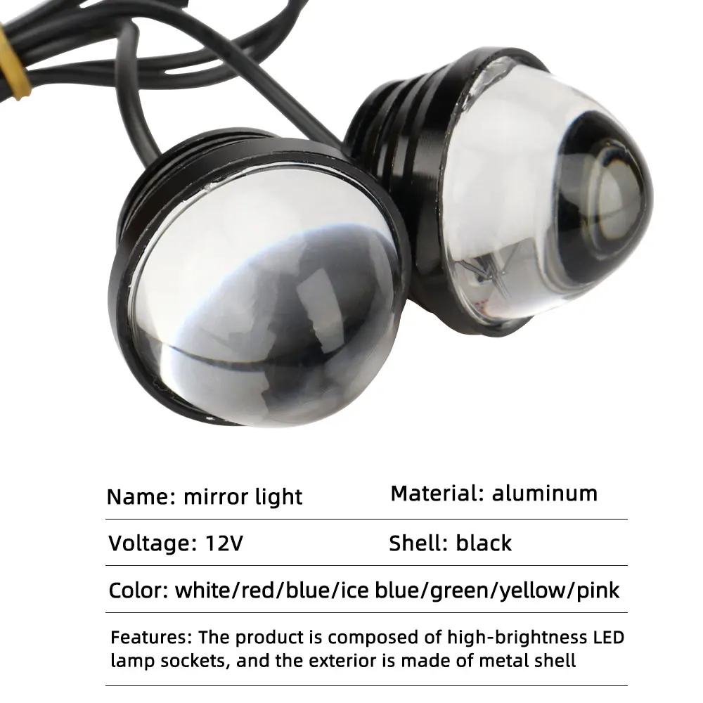 1/2Pairs LED Eagle Eye Daytime running lights mini lens laser light Motorcycle Taillights LED Driving lights Backup signal light