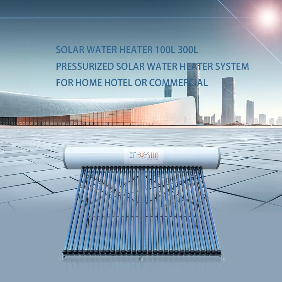 Pressurized 100L 150L 200L 300 Liter Solar Panel Hot Water Boiler Evacuated Tube Stainless Steel Solar Water Heater