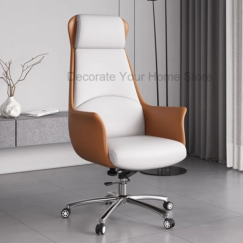 

Bedroom Game Office Chair Mobile Leather Comfortable Office Chair Recliner Work Computer Silla Ergonomica Luxury furnitures