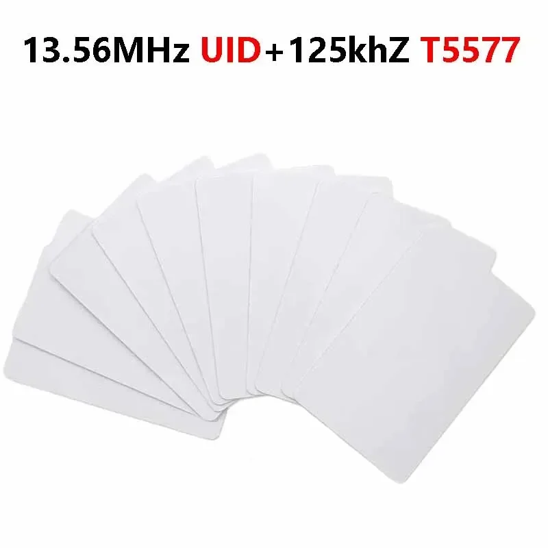 5/10/50/100 Pcs IC + ID UID Rewritable Composite Key Card Keyfob Dual Chip Frequency RFID NFC Tag 125KHZ T5577 EM4305 + 13.56MHZ