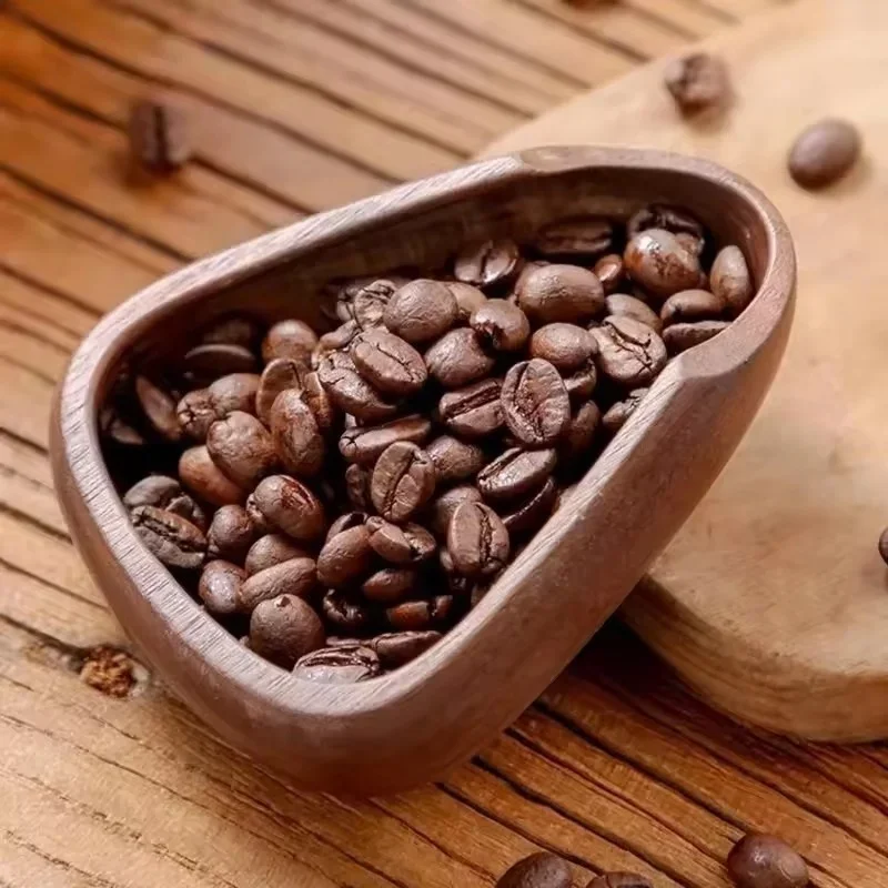 

2025 New Brown Coffee Bean Measuring Cup Wood Hand Ground Coffee Tools Coffee Beans Dose Trays Smooth Surface Cafe Supplies