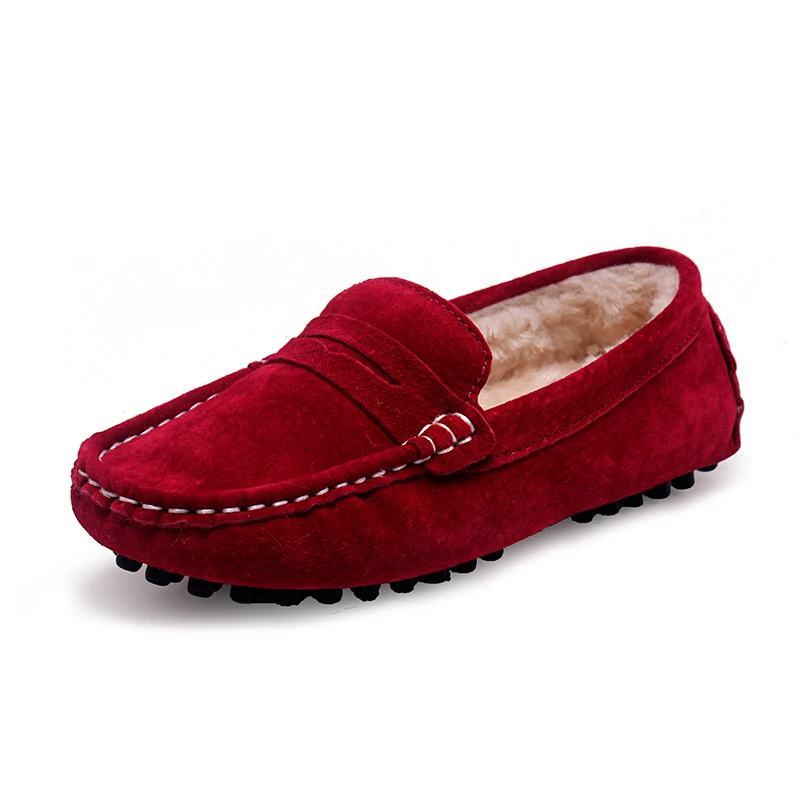 

Winter padded children's Loafers children's flat shoes fashion soft casual boat shoes girls' wedding moccasins