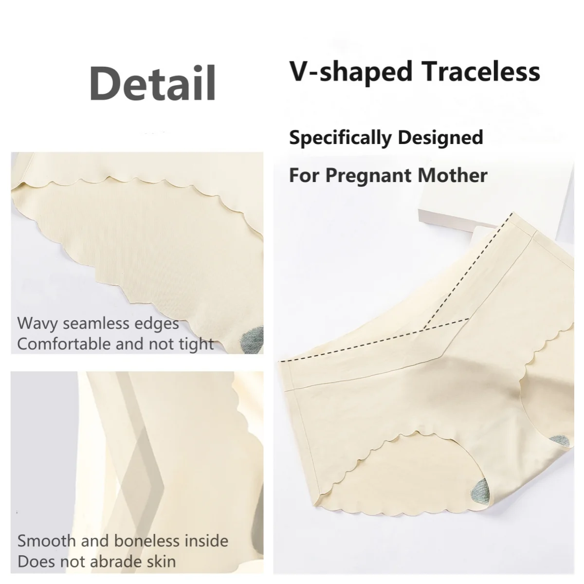 2024 Low-waisted V-Shaped Women\'s Panties Cotton Maternity Pregnant Underwear Seamless Pregnancy Underwear Pregnancy Briefs