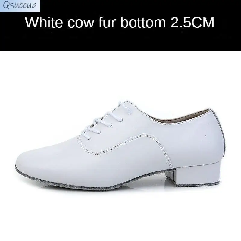 Sepatu dansa pria, kulit sapi lembut sol Latin Modern
