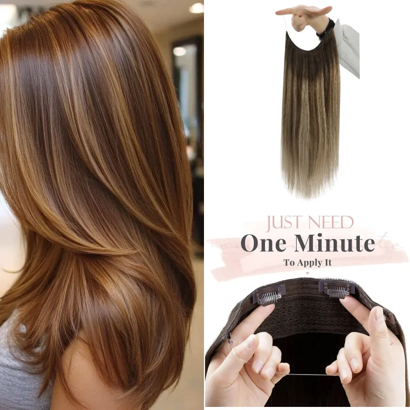 

Наращивание волос из натурального человеческого волоса на леске, цельная прядь, 12-26 дюймов # 2. Быстрая доставка со склада.