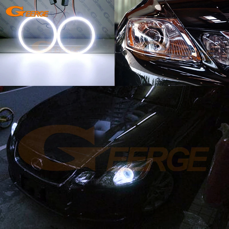 For LEXUS GS300 GS350 GS430 GS450 GS460 450h 2006-2011 Excellent Ultra Bright COB Led Angel Eyes Kit Halo Rings