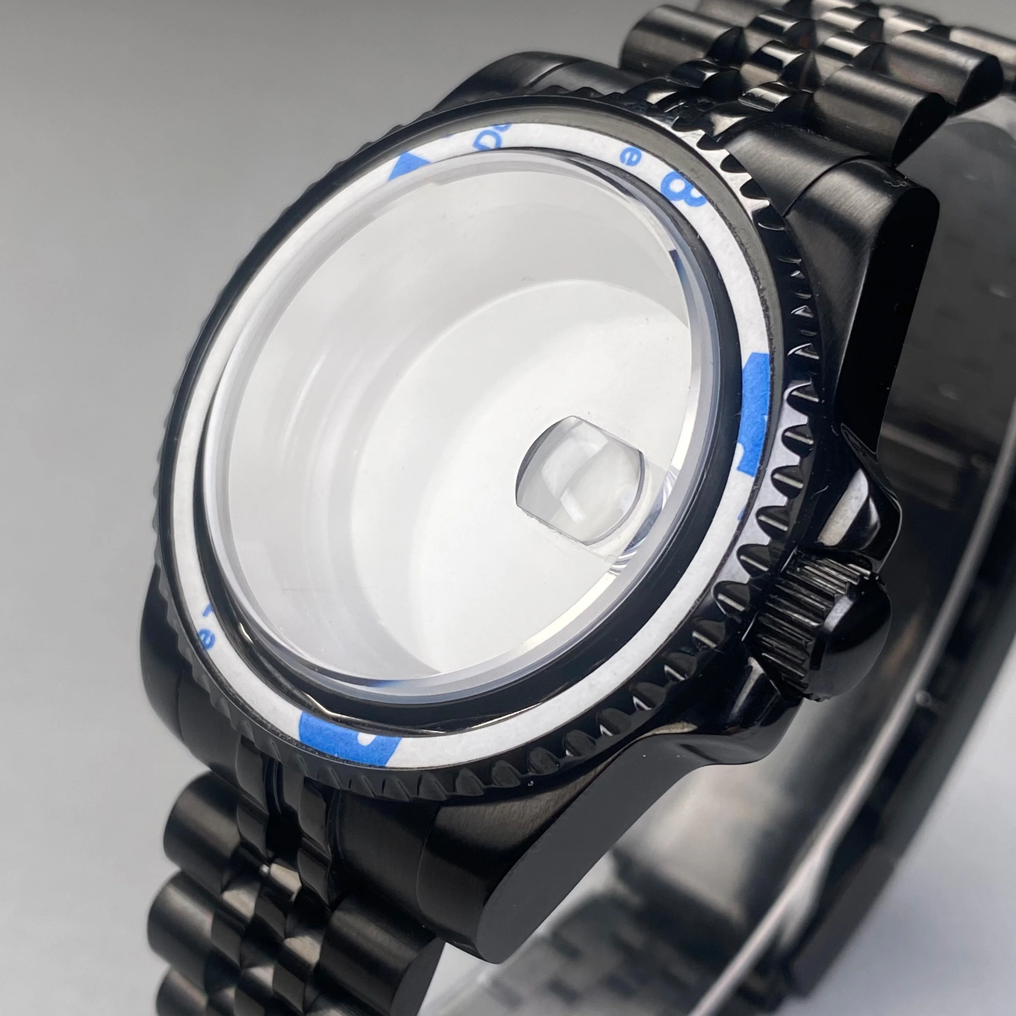 40mm sub/gmt nh35 caixa de relógio preto vidro safira 120 clicks 10atm caixa à prova dwaterproof água para seiko mod peças nh35 movimento 28.5mm dial