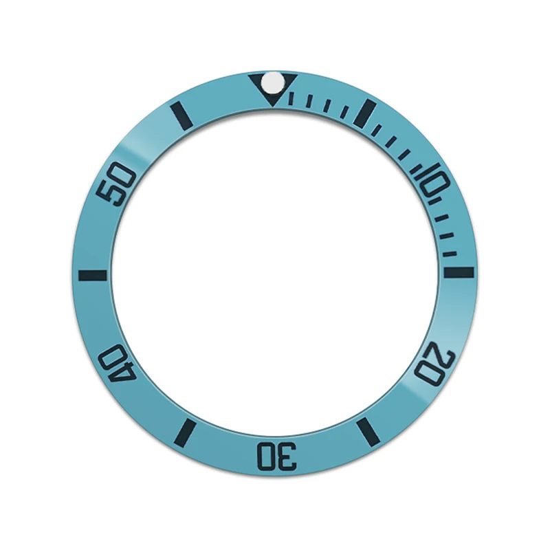 Inserto de bisel de cerámica curvada azul para hombre, 30,6 38x mm, compatible con Seiko SKX007, caja de reloj NH35 NH36, anillo de inserción de