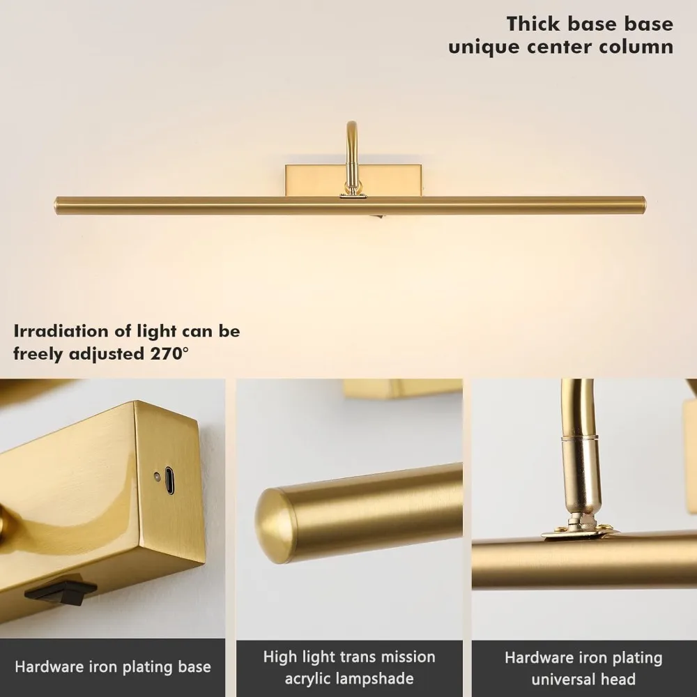 

10000mAh Battery Picture Light with Remote 24 Inch Artwork Lighting for Wall Paintings Photos Gallery Portrait Display