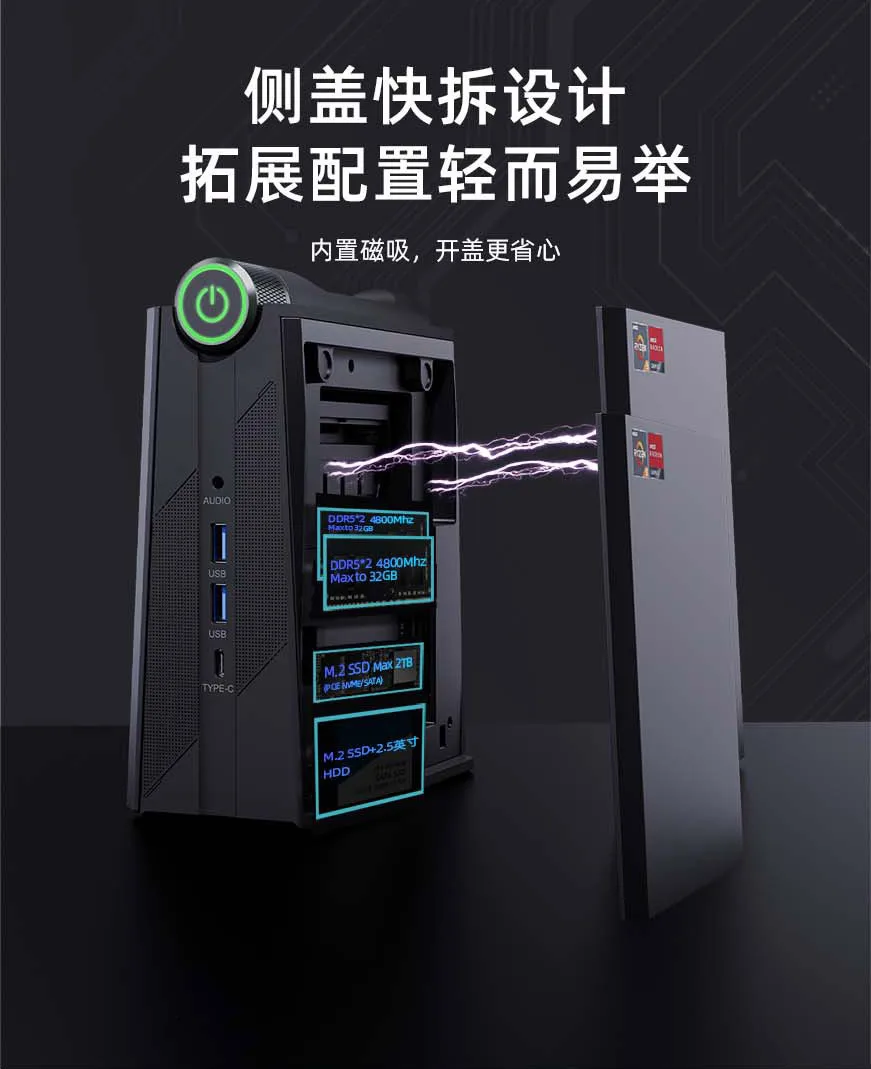 AMD Ryzen 8845HS Home Office Game Microcomputer Kleine host