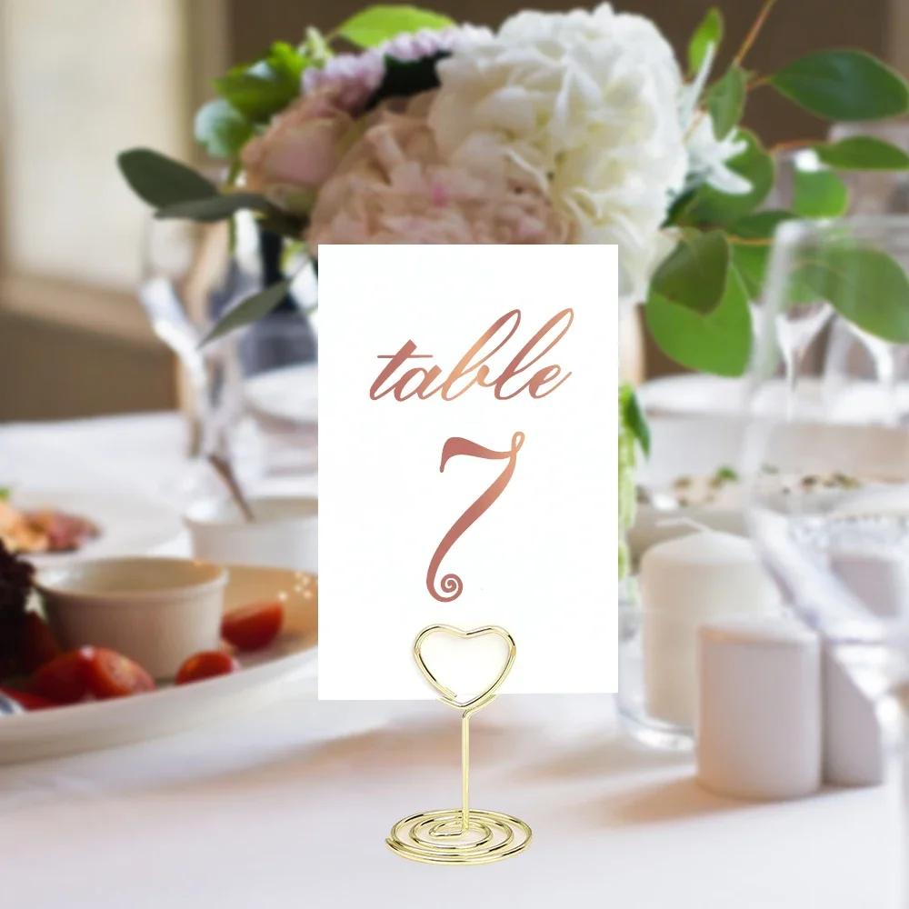 Metall Tisch karten halter runde Herzform Fotoclip Hochzeit Tisch Tisch karte steht Geburtstags feier Dekoration Lieferungen – Detail 5