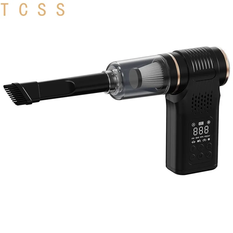 Multifunctional Car Vacuum Air Pump Tire Inflator Smart Digital Display 4-in-1 Cordless Handheld Auto Emergency Outdoor Portable