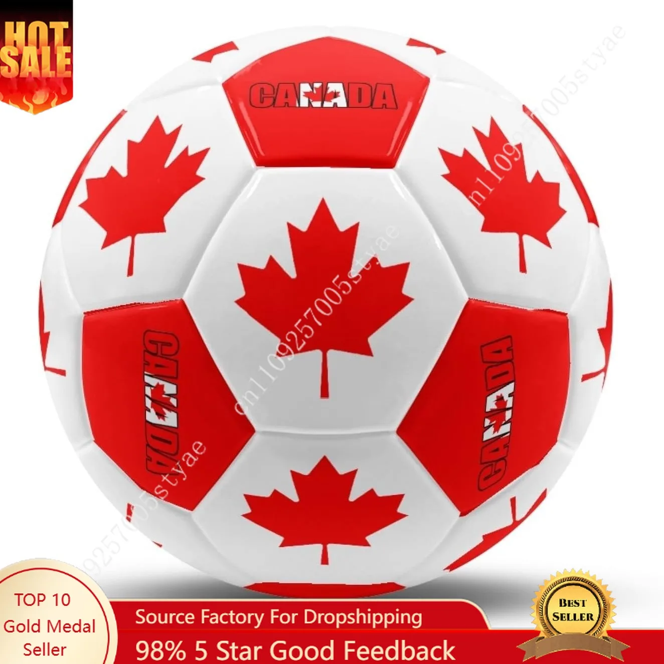

Canada Flag Canadian Soccer Ball Leather Football Light Sport Equipment Durable Soccer Balls for Indoor Outdoor Match Training
