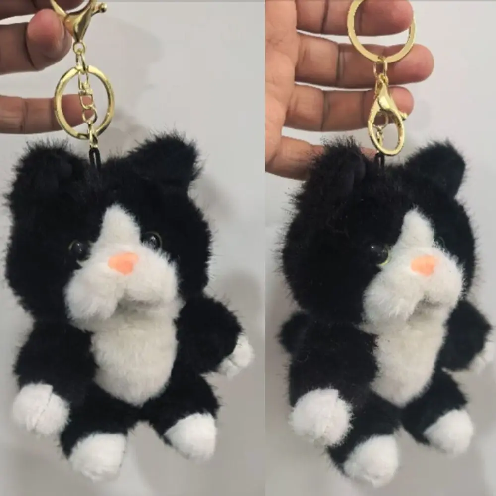 Kitten Pendant Cat Keychain Soft Metal Clip Cat Bag Charm Realistic Kitten Shape Cute Style HandBag Pendant