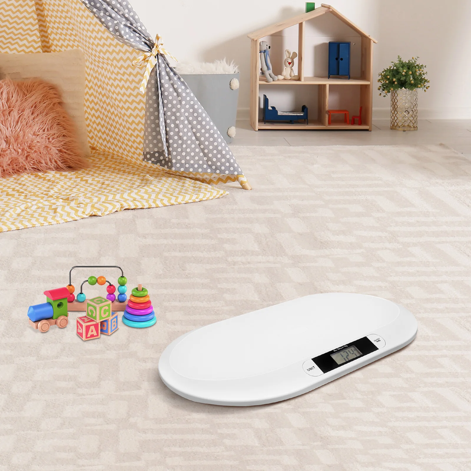 

Детские электронные цифровые весы, весы для домашних животных, ЖК-дисплей с тензометром, для взвешивания предметов, 20 кг/44 фунтов