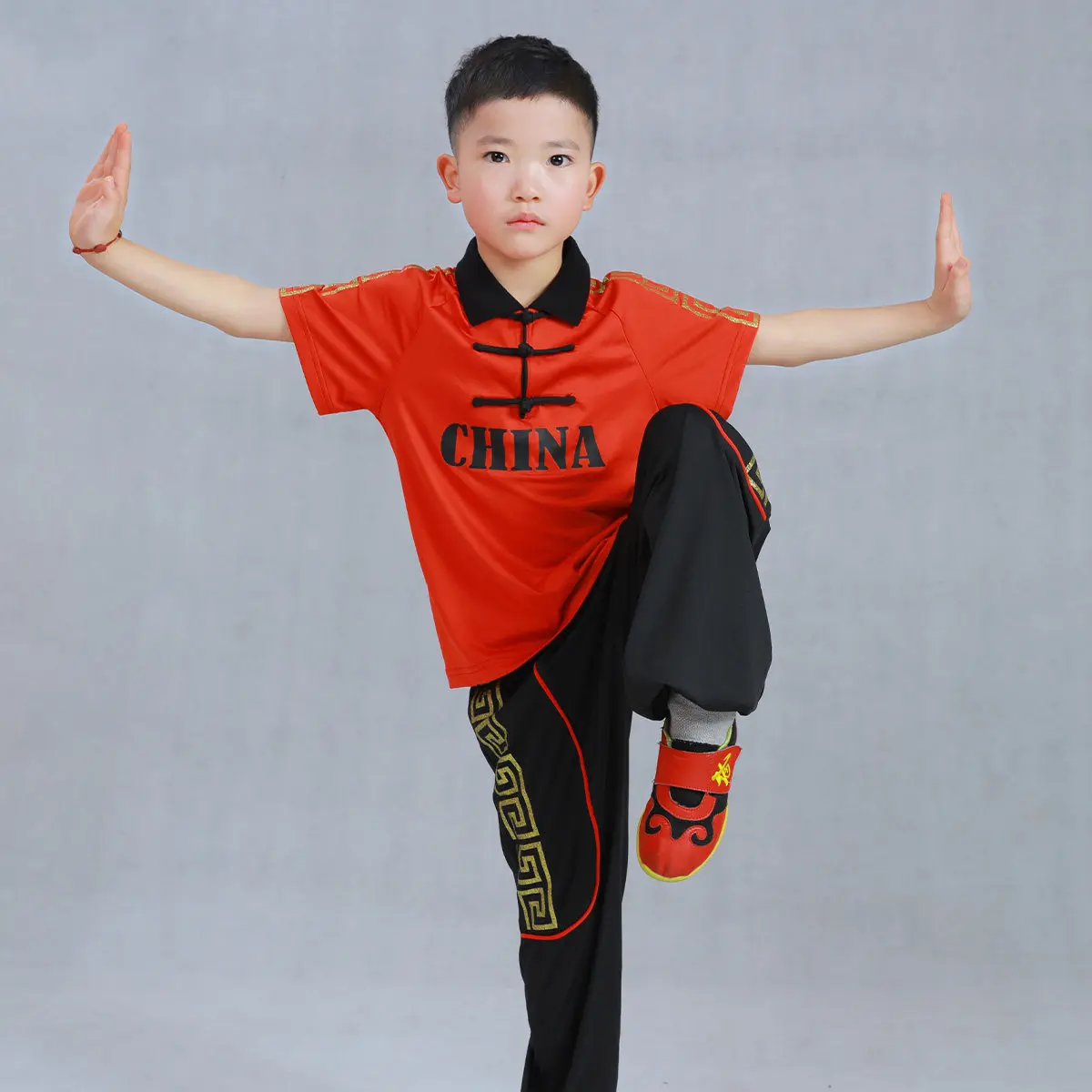 Summer Chinese Style Kids Wushu Uniform Set Martial Arts Kung Fu Training Performance Clothing for Children