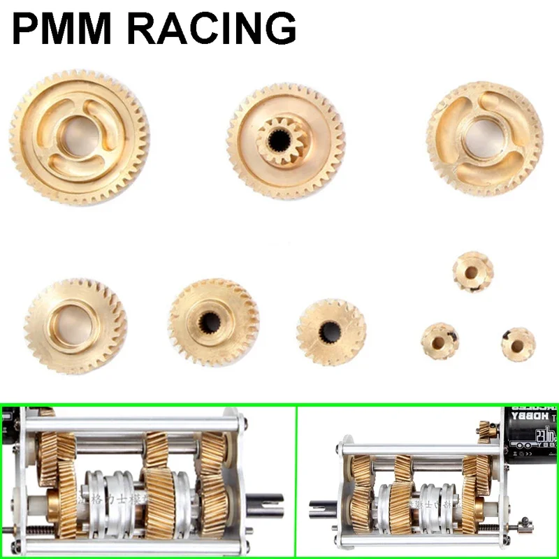 

9pcs Metal Brass Gearbox Gear Incline Group Synchronizer for 1/14 Tamiya RC Truck Car Scania R620 Actros Man TGX Upgrade Parts