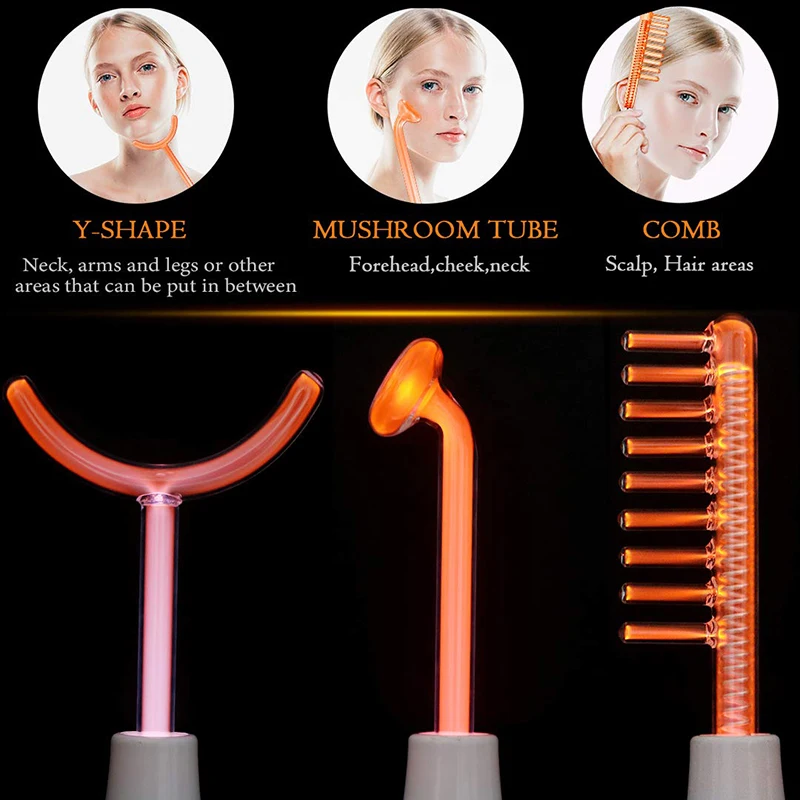 Portable Handheld High Frequency Skin Therapy Wand Electrode Glass Tube Skin Wrinkle Reducing Alta Frecuencia Wands view 4