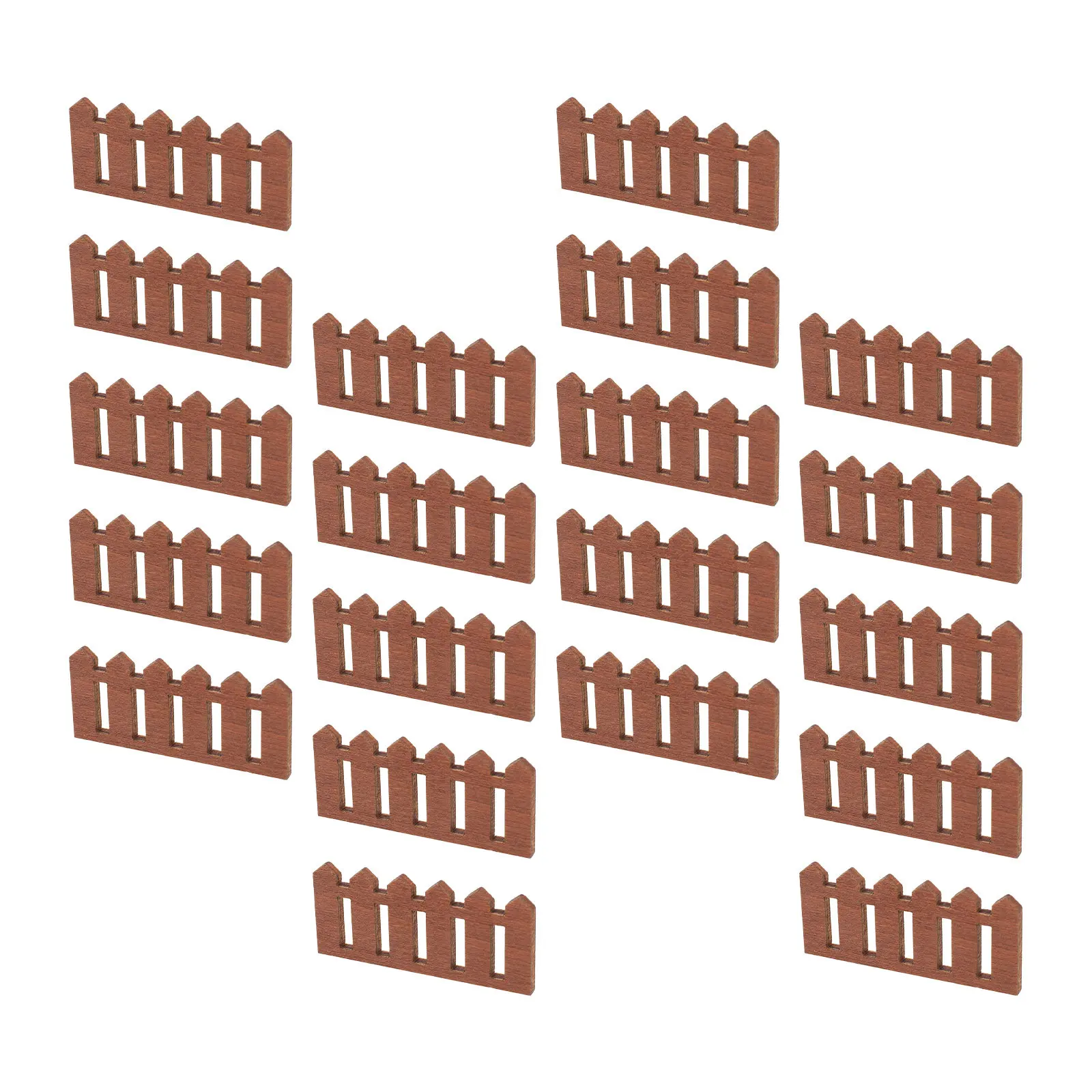 50Pcs 1:12 Miniature Dollhouse Fence Wooden Picket Fence Mini Garden Landscaping Balcony Decoration DIY Crafts House Accessories