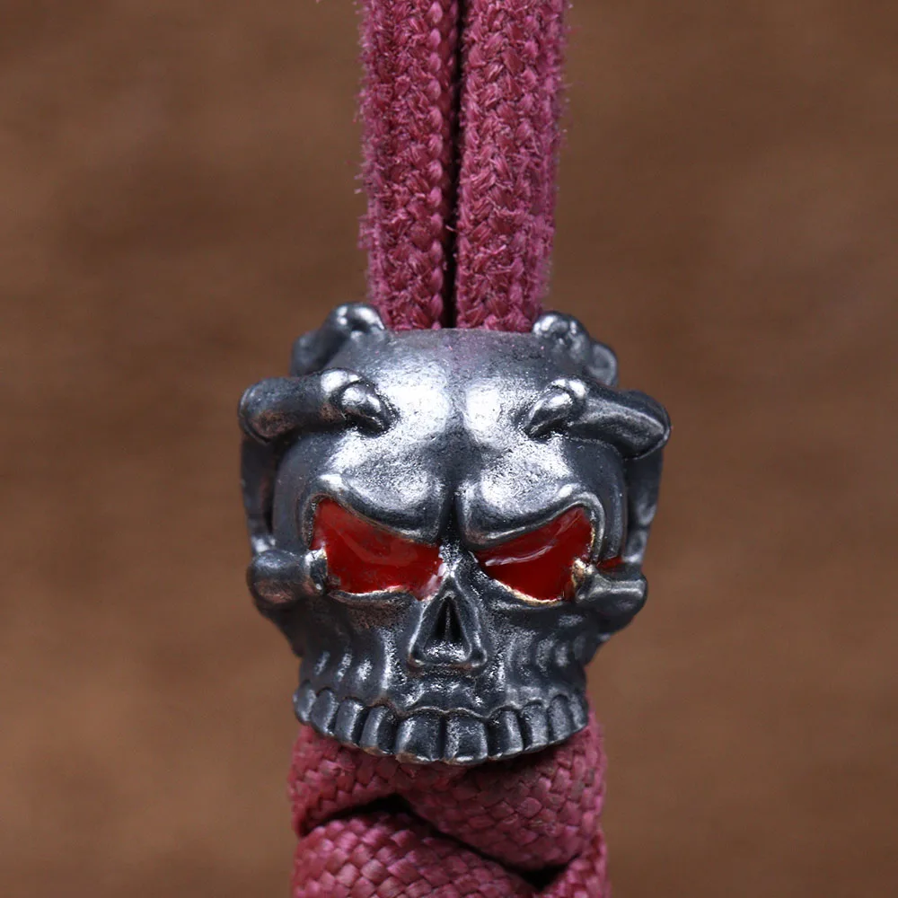 Eagle Claw Skull Head Brass Knife Beads EDC DIY Paracord Woven Bracelets Lanyard Pendant Accessories Outdoor Tool Hangings Charm