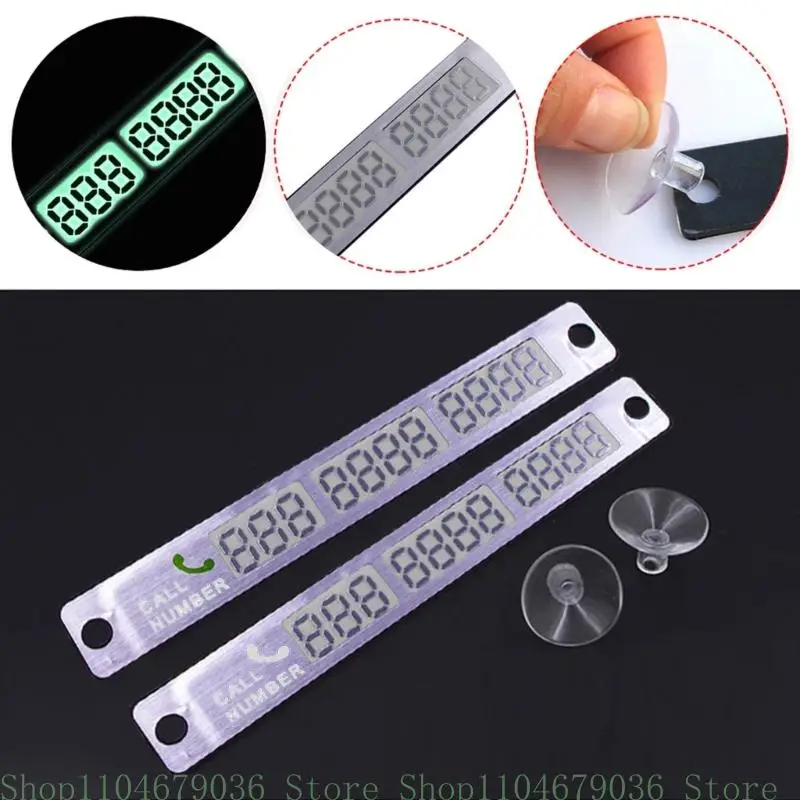 SUV Car Temporary Stop Sign Parking Sticker Card Telephone Number Card Plate Luminous Universal Auto Styling Accessories