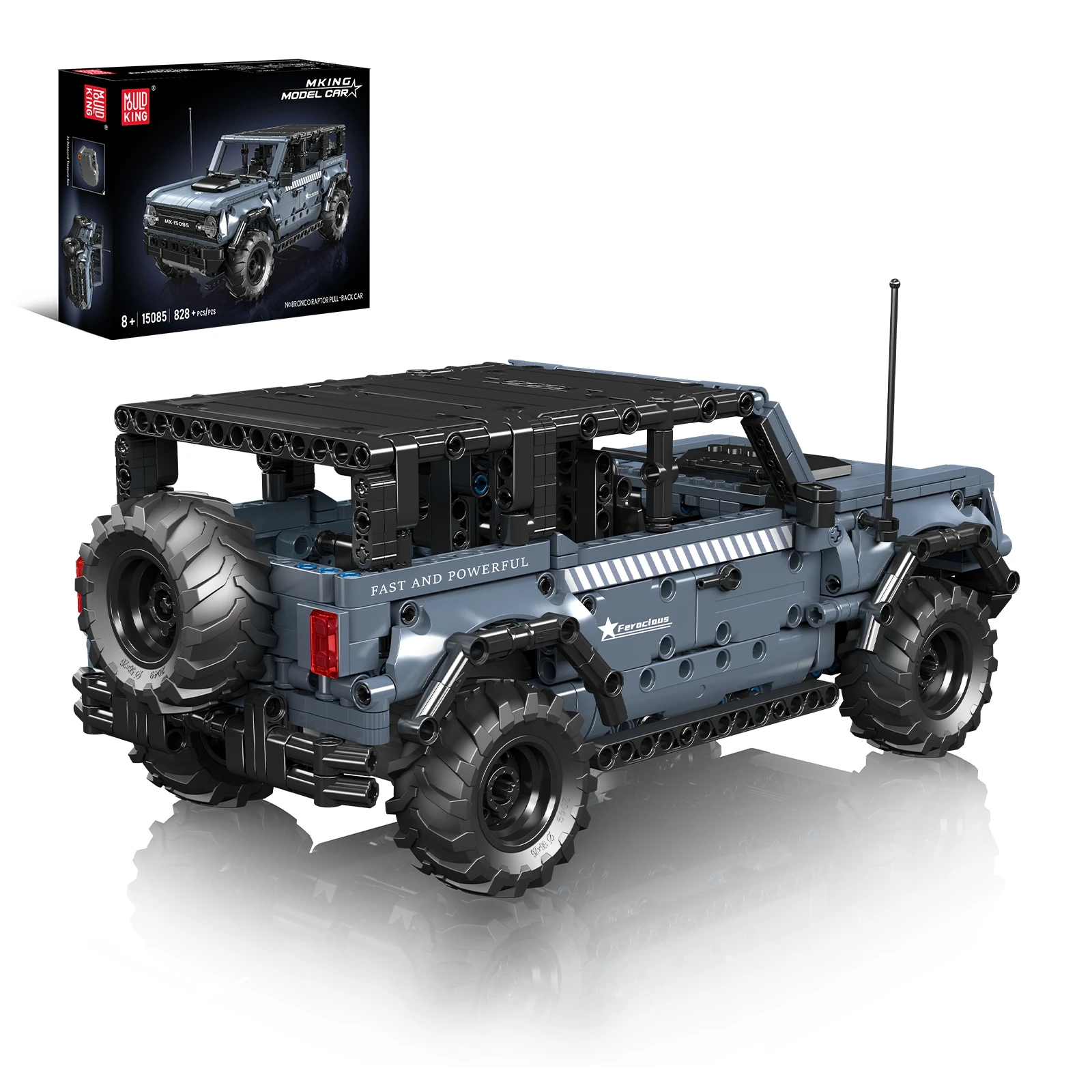 قالب الملك SUV جيب سيارة 828 قطعة اللبنات مجموعة على الطرق الوعرة شاحنة MOC نموذج كلاسيكي الطوب لغز لعبة للأطفال البالغين التقنية #6