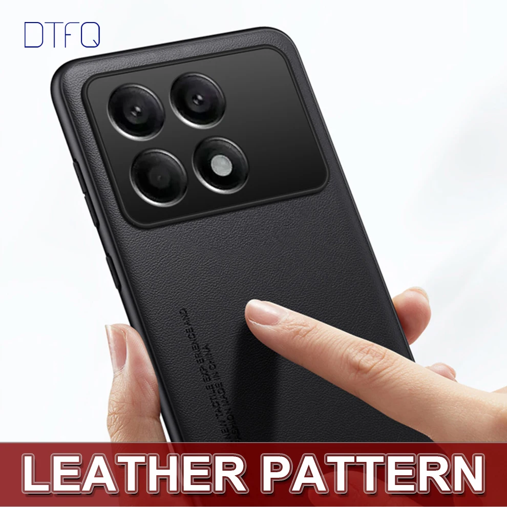 For POCO X6 Pro 5G Case Leather Pattern Cover Coque Shockproof Case for POCO X6 5G Funda Luxury Leather Case for POCO X6 Pro