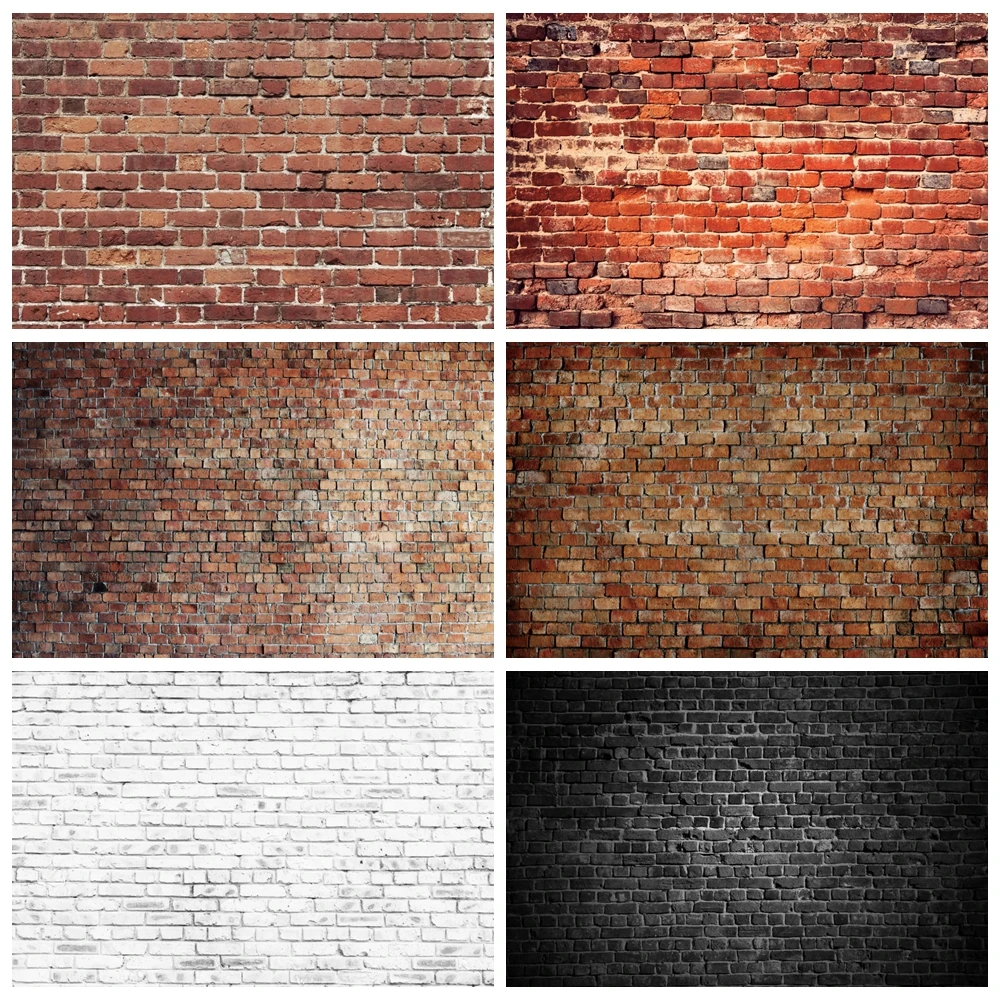 Vintage Red Brick Wall Backdrop for Photography Grunge Brick Wall Wedding Baby Birthday Portrait Video Background Photo Studio