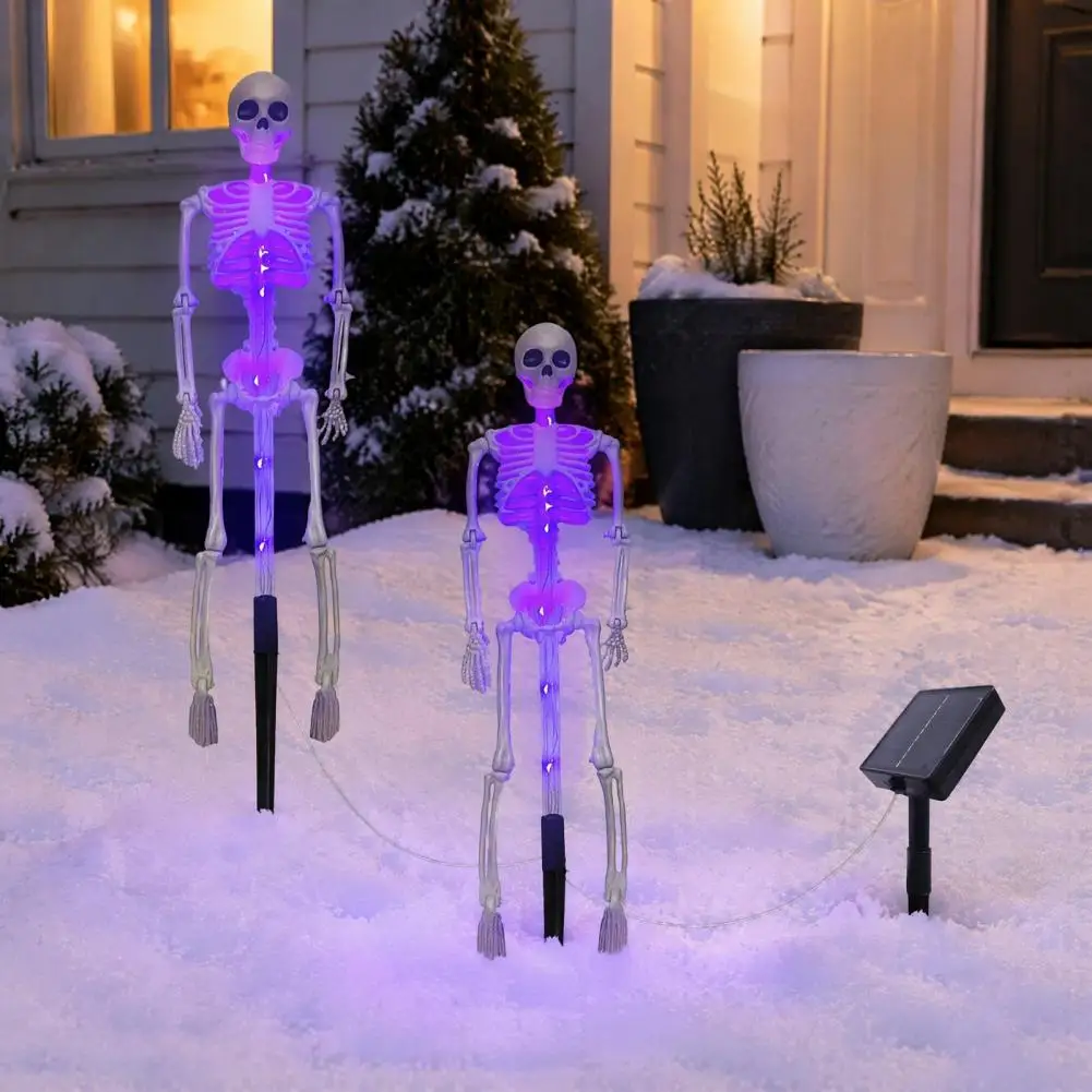 Wireless Solar Garden Accents 3d Skeleton Solar Garden Lamp Spooky Outdoor Pathway Lights Waterproof Resin for Yard for Cemetery