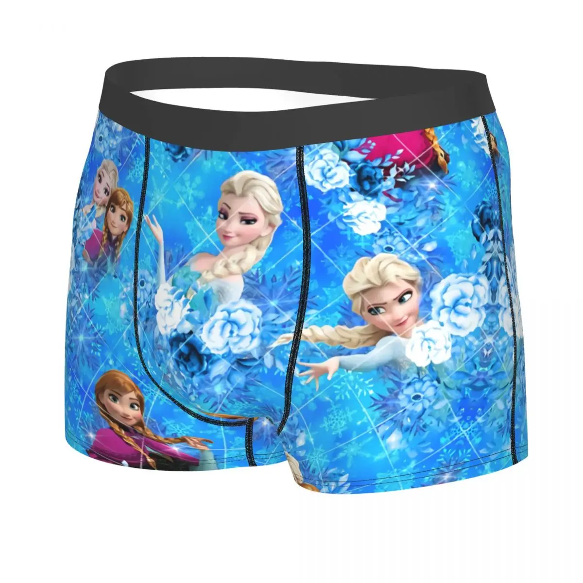 Custom Frozen Boxer Shorts For Men 3D Printed Elsa Anna Underwear Panties Briefs Breathable Underpants