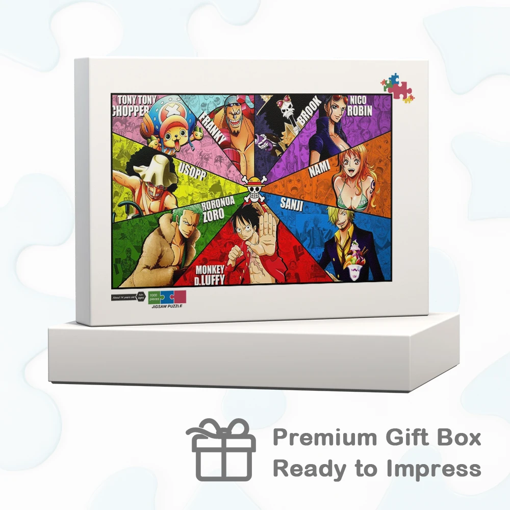 Straw Hat Pirates Wooden Jigsaw Puzzle Luffy Captain Cartoon Manga DIY Large Puzzle Game Toys Japanese Anime Characters Jigsaws