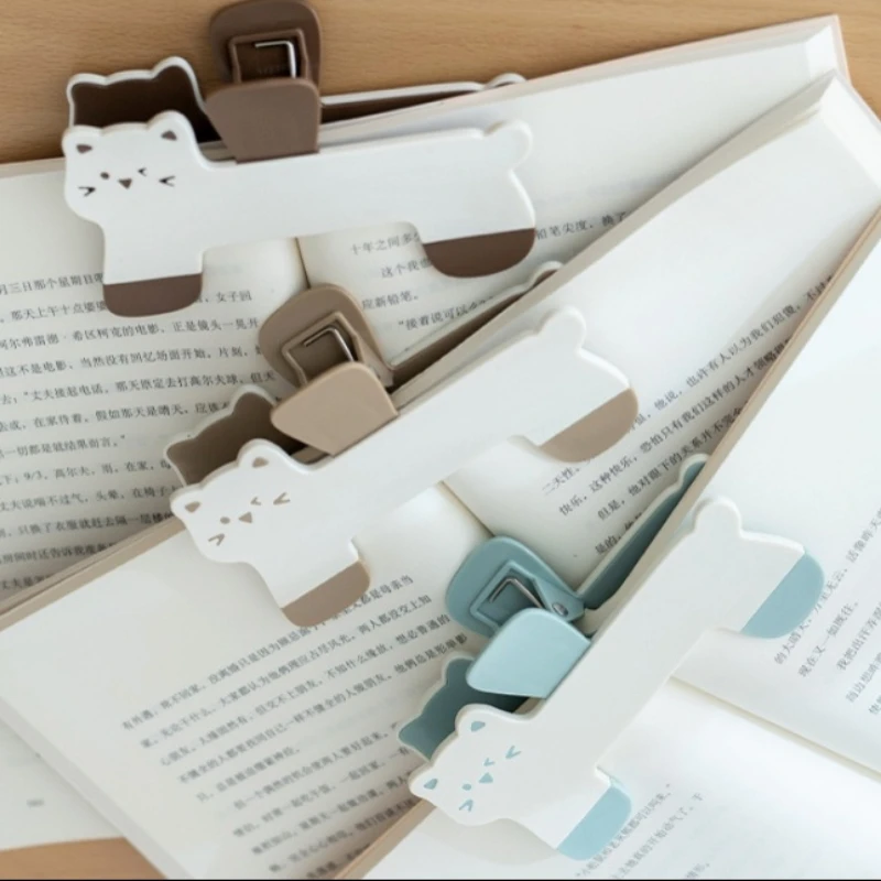 1 Stück PP-Clip in niedlicher Katzenform mit langem Schwanz, tragbarer Verschluss für Bücher, Dateien, Tickets, Organisation von Büromaterial