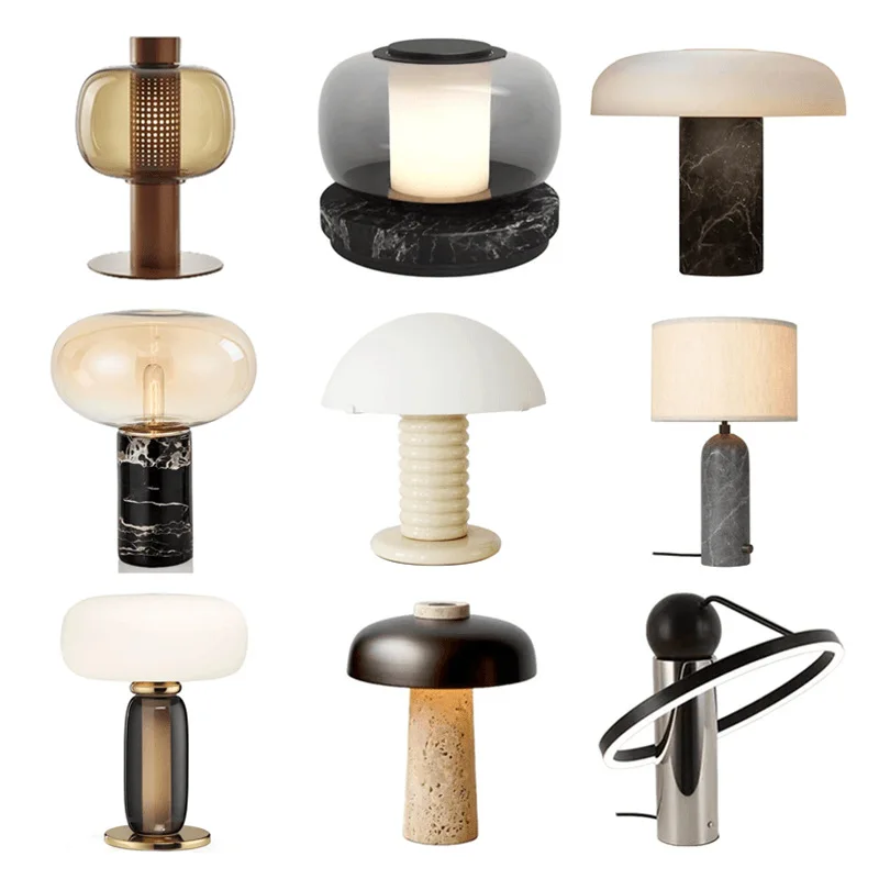 Nordic simples pós-moderno luz de luxo lâmpada de mesa designer quarto lâmpada de cabeceira high-end sala de estar decorativa vidro criatividade