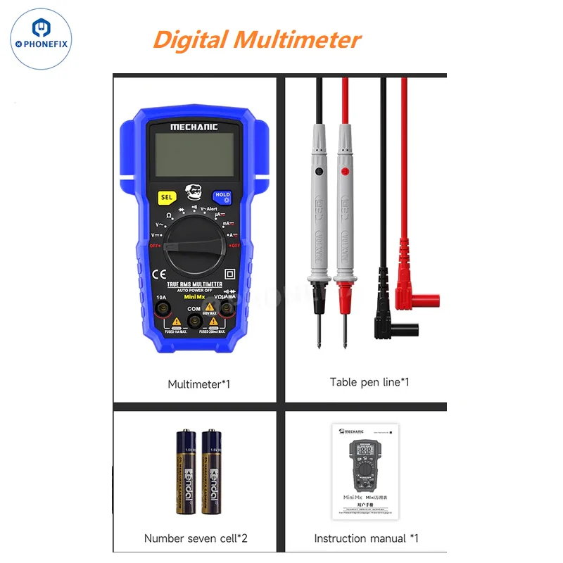 

Цифровой мультиметр Mechanic Mini Mx/Mini TD Mx/Five MX True RMS цифровой мультиметр для измерения тока обнаружения неисправности цепи