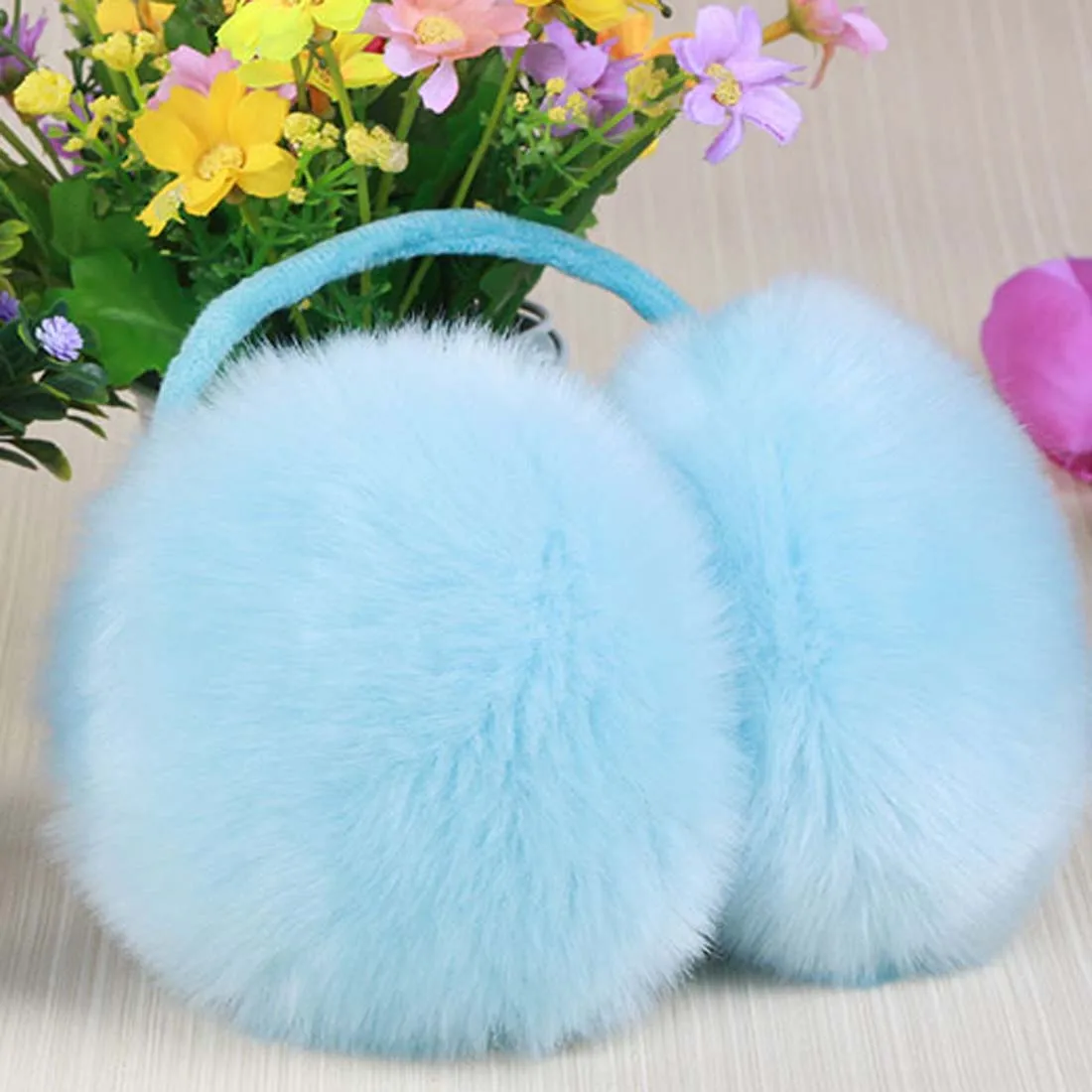 2024 Faux Rabbit Ear Muffs Fur Solid Color Winter Ear Caps Fuzzy Winter Warm Earmuffs dla kobiet Pluszowe nauszniki koreański styl