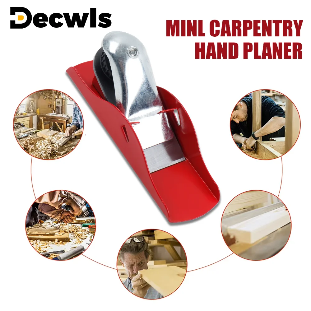 Raboteuse à bois, mini raboteuse à main de charpentier, outil de rabotage du bois DIY, profondeur de rabotage réglable, adaptée à la coupe des bords du bois, lame SK5 remplaçable, robuste et durable