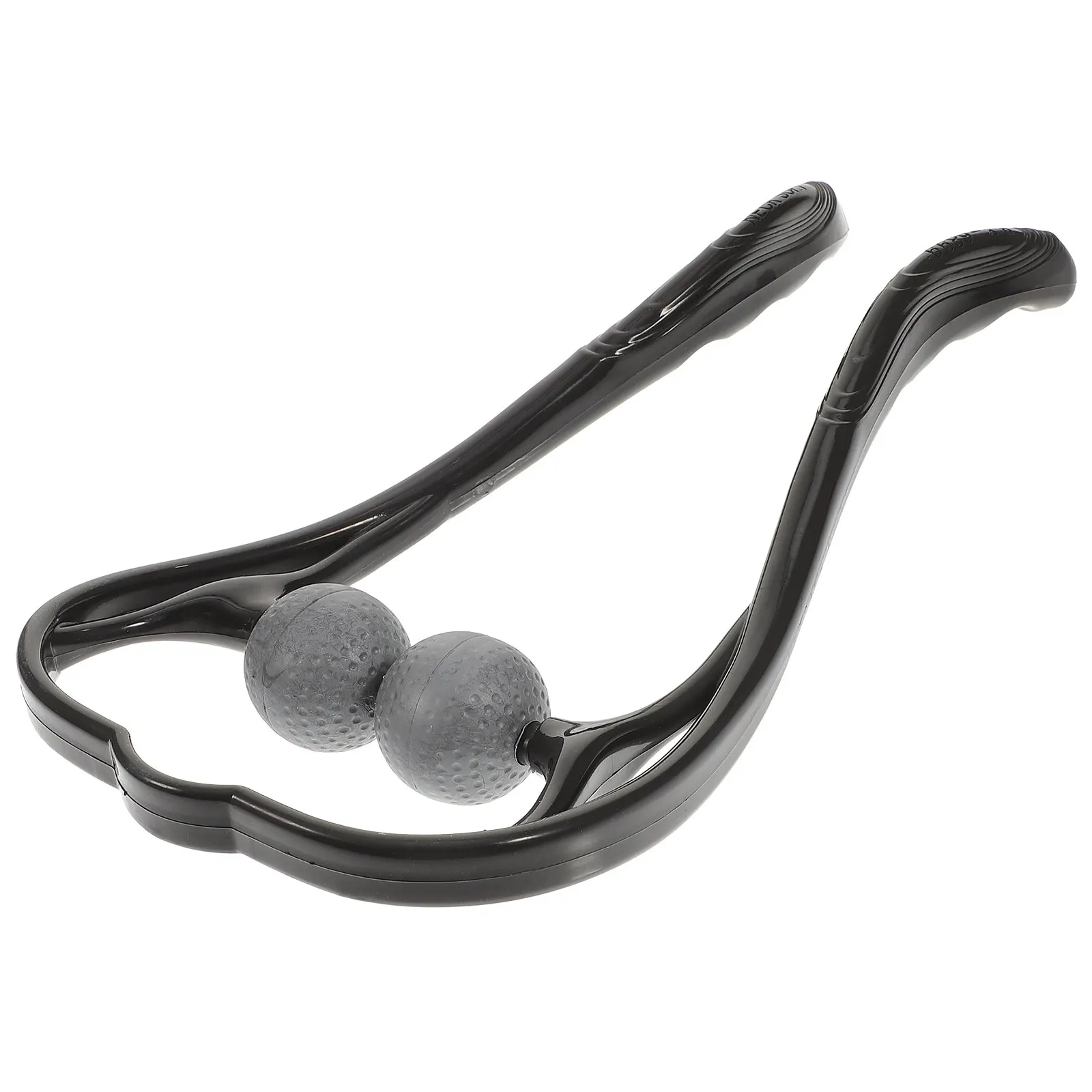 

Портативный массажер для шеи с двумя шариками, инструмент для глубокого массажа тканей, для расслабления мышц шеи, спины, плеч, стоп, легкий, ручной