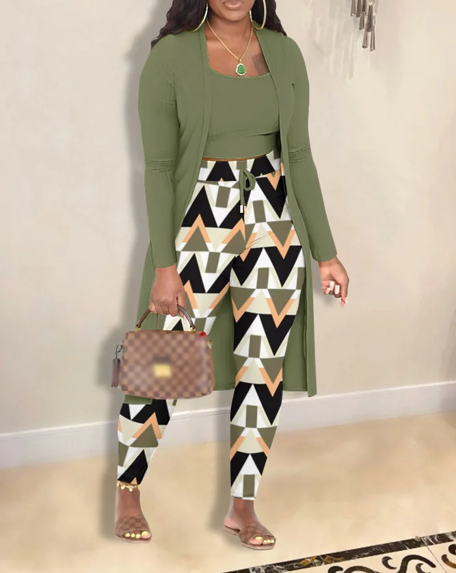 

Tank top and geometric printed pants set