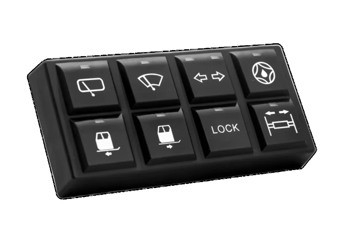 Intelligent CAN Bus Keypad DC 12V 24V 8 Keys Push Button Switch Panel Automotive Electronic Backlit Silicone Rubber