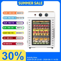 New 12 Layer Dryer Fruit Machine Dehydrator Household Double Knob Timing Suitable For Food And Dried Meat Fruits And Vegetables