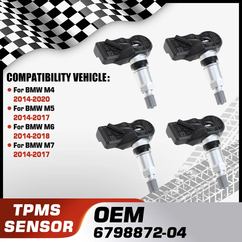 

1/4PCS Car TPMS Tire Pressure Monitor Sensor For BMW M4 2014-2020 BMW M5 2014-2017 BMW M6 2014-2018 BMW M7 2014-2017 6798872-04