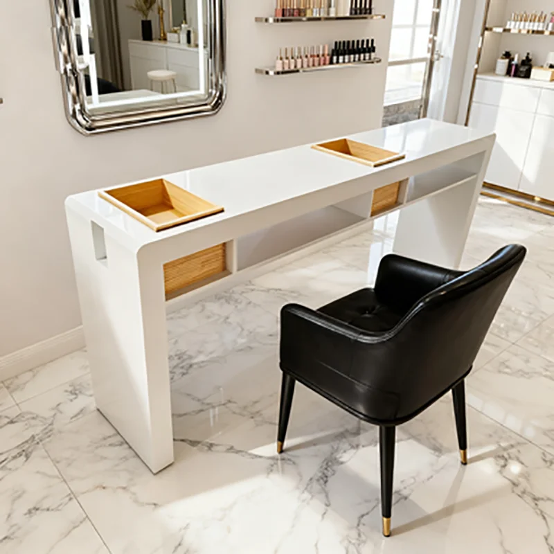 Modern Minimalist Nail Desk Smooth Graceful Stylish Practical Nail Desk Exquisite Premium Table Ongle Manucure Salon Furniture