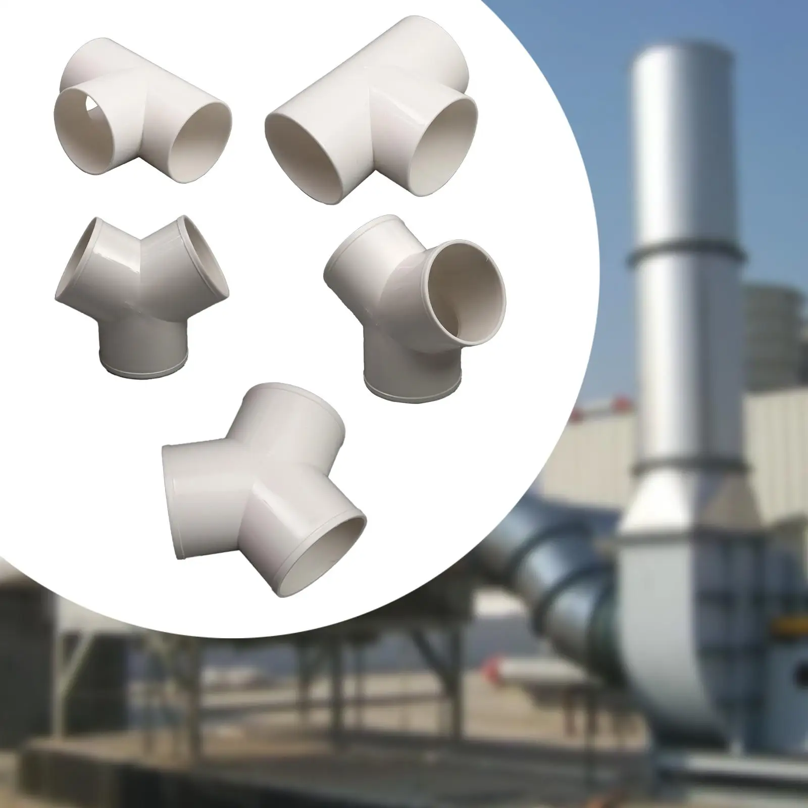 3 Way Elbow Connector Exhaust Ducts Building Furniture Tee PVC Pipe Fitting 3 Way Elbow Connector Exhaust Ducts Building Furniture Tee PVC Pipe Fitting