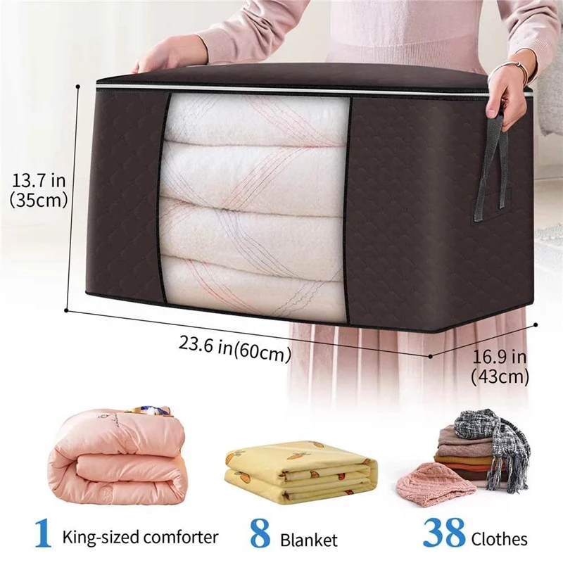 4Pcs/Set Clothes Quilt Storage Bag Blanket Closet Sweater Organizer Box Sorting Pouches Clothes Cabinet Container