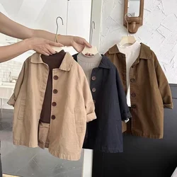 Fashion Baby Girl Boy Trench Short Back Infant Toddler Kid Windbreak Jacket Autumn Spring Child Dust Coat Baby Outwear Clothes