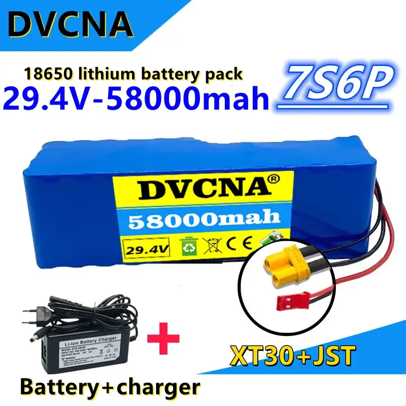 

100% Brand New Original Scooter Battery, 7S6P 24V 58AH Rechargeable Lithium Battery, BMS System Customized Plug+charger